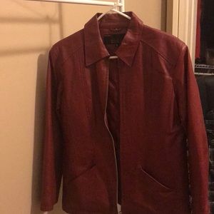 Red leather jacket
